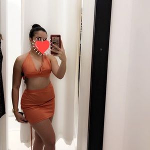 Two piece orange matching set